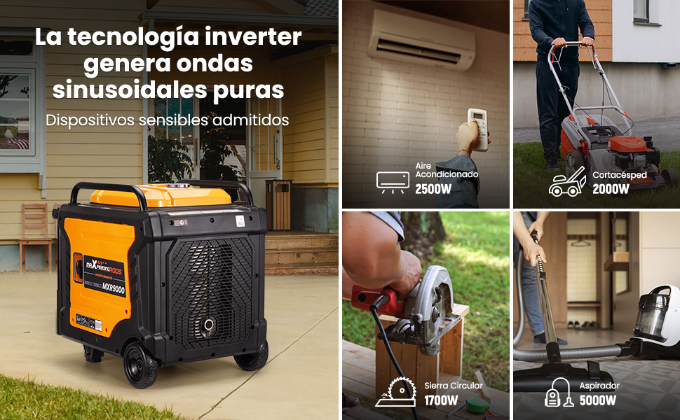 Si aún no estás listo para una instalación completa, también puedes optar por soluciones portátiles como generadores o estaciones de energía. A continuación te dejamos una opción recomendada disponible en Amazon (enlace de afiliado) maXpeedingrods Generador Inversor 8000W